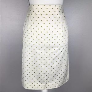J. Crew | Cha Cha Polka Dot Cream Pencil Skirt